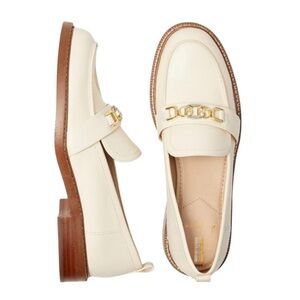 Sam Edelman Women's Christy Ivory Leather Slip On Loafer Shoes Size 7.5M